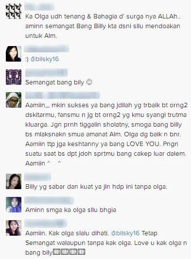 Fans semangati Billy / © Instagram