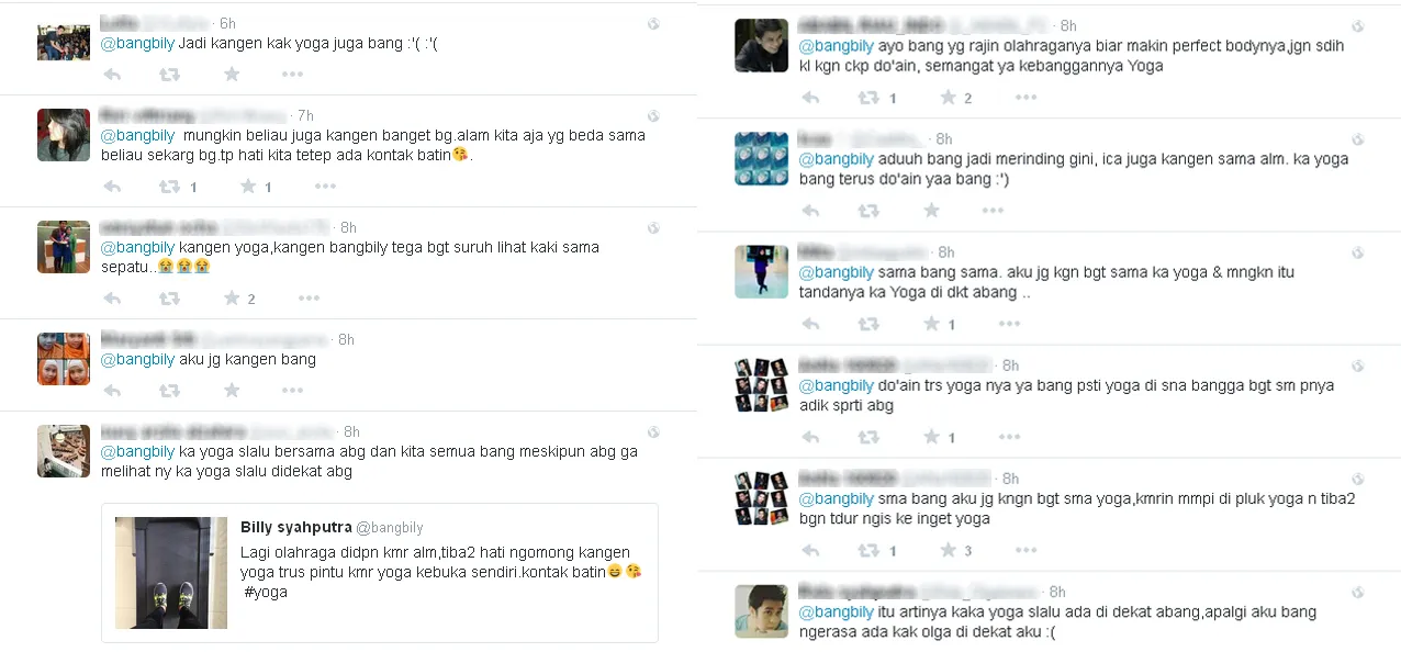 Dukungan fans untuk Billy © Twitter.com/Billy Syahputra