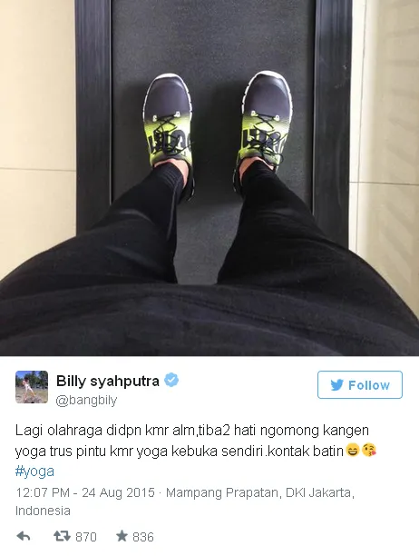 Curhatan Billy mengenai Olga © Twitter/Billy Syahputra