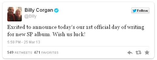 Postingan Billy Corgan Soal album Baru