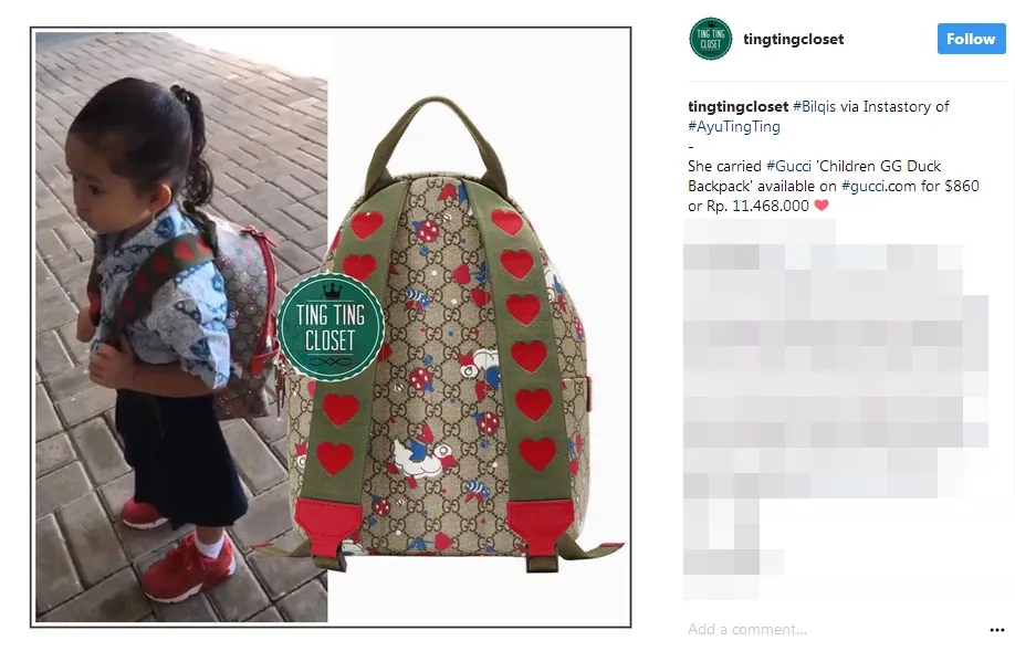 Tas Bilqis harganya Rp 11 juta ©tingtingcloset