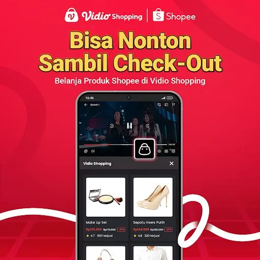 Belanja Produk Shopee di Vidio Shopping.