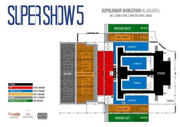 Seating plan (revised) Super Show 5 Super Junior di Jakarta @DyandraEnt