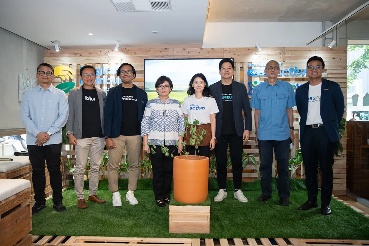 (Dari Kiri): Adam Gifari, Vice President Director Protelindo Group (iForte), Duardi Prihandiko, SVP Head of Marketing Communications BCA Digital, dan (Kedua dari Kanan) Ketua Umum Yayasan Artha Graha Peduli, dan Nafi Achmad Sentausa, SVP Corporate Strategy & Investor Relations TBS Energi Utama turut menjadi partner yang mendukung Langkah Membumi Festival/Istimewa.