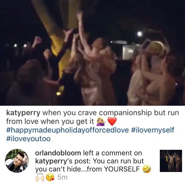 Orlando Bloom ketahuan komentar di postingan video Katy © istimewa