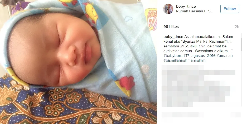 Anak Bobby, ganteng banget ya? ©instagram/boby_tince