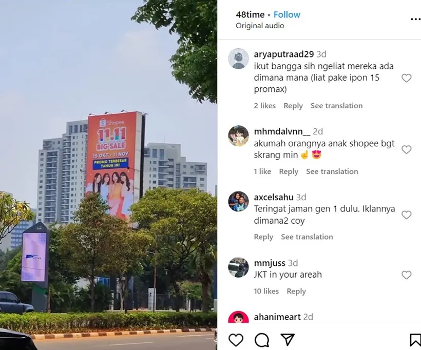 Sumber: Instagram.com/@48time