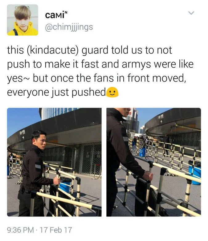Security guard konser BTS yang berhasil mencuri perhatian fans. © Twitter