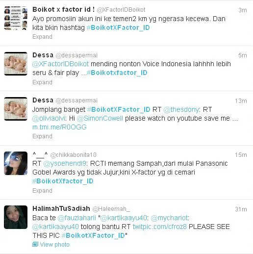 Cacian penonton X Factor Indonesia. sumber: twitter.