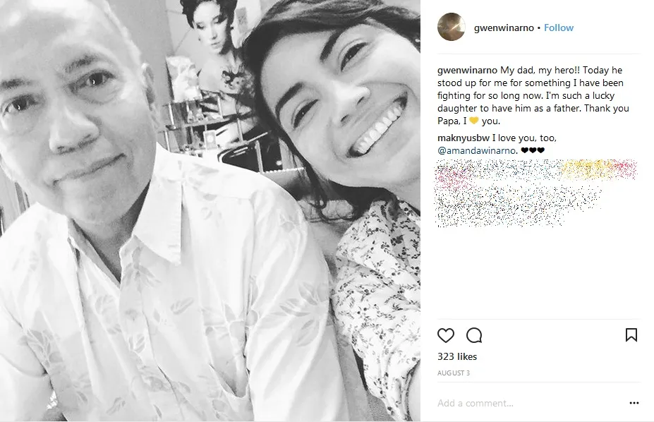 Kedekatan Gwen Winarno dengan almarhum Bondan Winarno. /©instagram.com/gwenwinarno