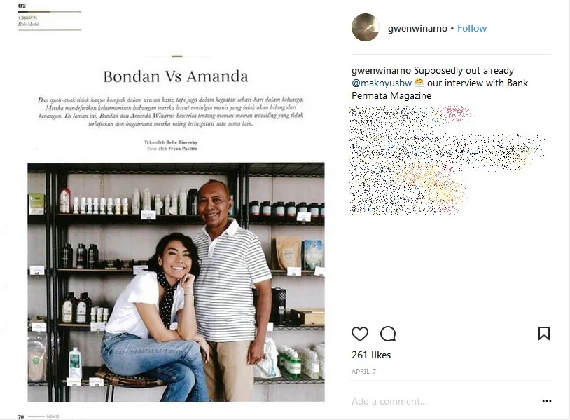 Gwen dan sang ayah memiliki ketertarikan yang sama yakni dunia kuliner. /©instagram.com/gwenwinarno