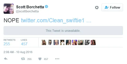 Scott Borchetta menjawab pertanyaan fans (yang sudah dihapus) mengenai album baru dengan 1 tweet simpel © twitter.com/scottborchetta