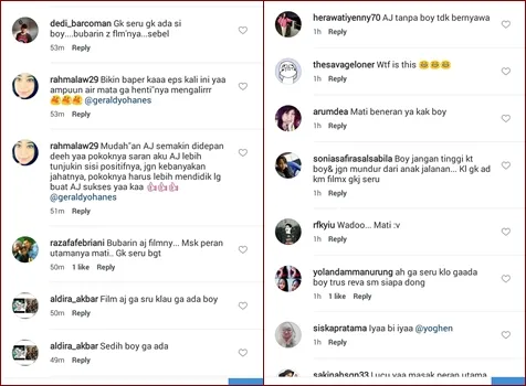 Reaksi sedih fans atas kepergian Boy © Instagram/Geraldyohanes