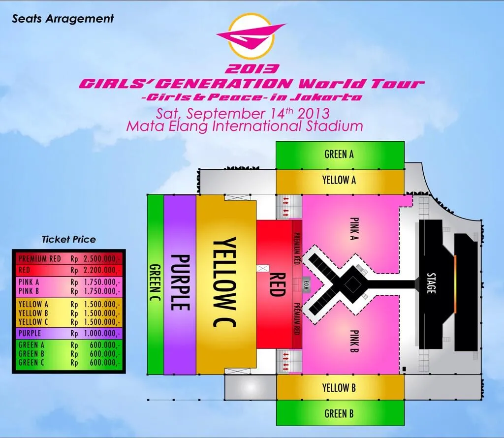 Daftar harga tiket dan seat map konser @DyandraEnt