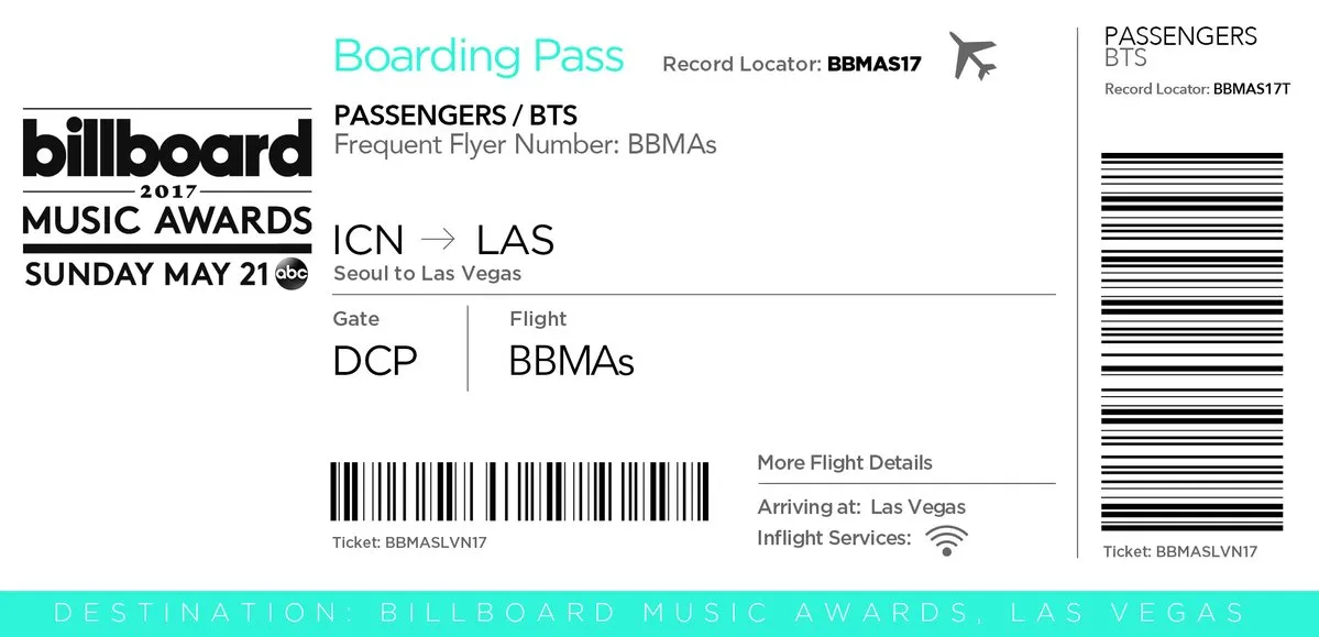 Undangan untuk BTS dari BBMAs © twitter.com/bts_twt