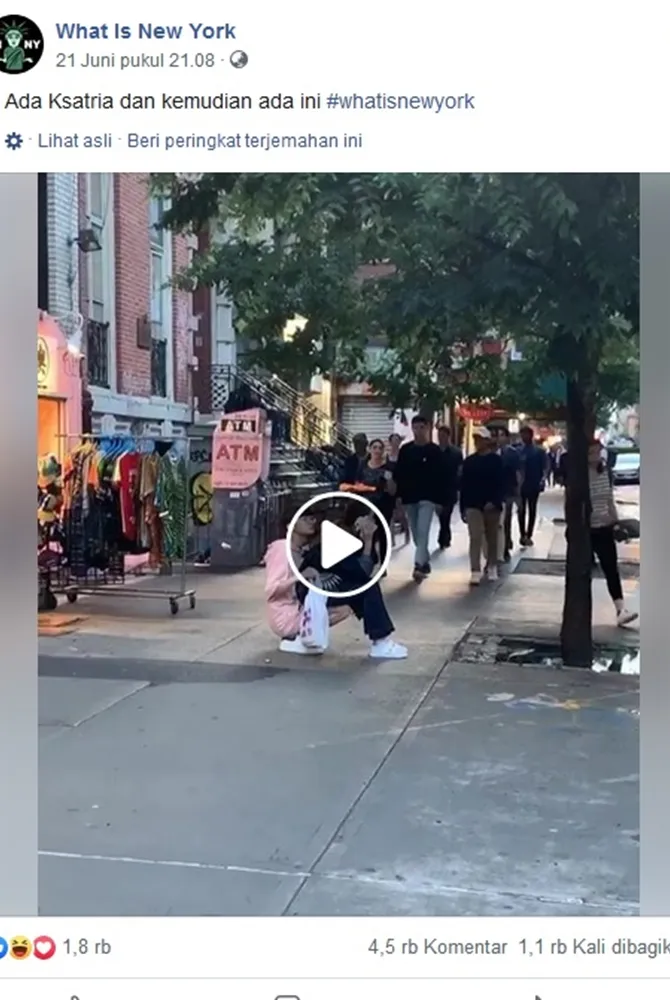 Viral video sepasang kekasih (credit: facebook What Is New York)