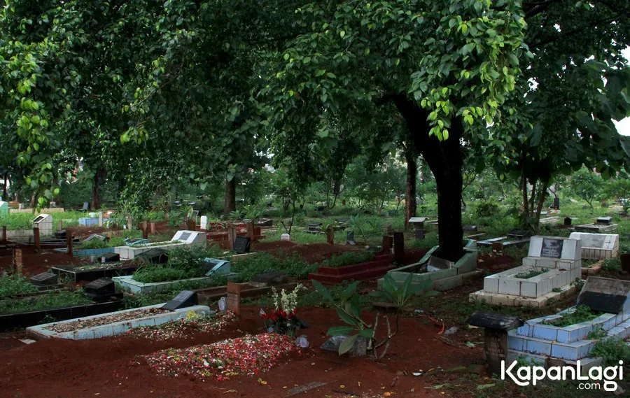 Budi Anduk disemayamkan dekat makam sang ibu. ©KapanLagi.com/Muhammad Akrom Sukarya