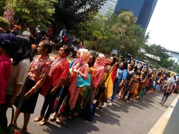 Antrian yang mengular dari peserta audisi. @twitter.com/PanahAsmaraArjuna