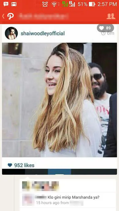 Shailene mirip Marshanda! @ path.com