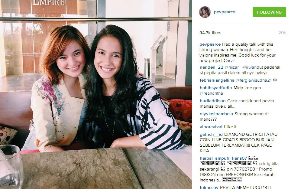 Marshanda - Pevita Pearce @foto: Official Instagram Pevita Pearce