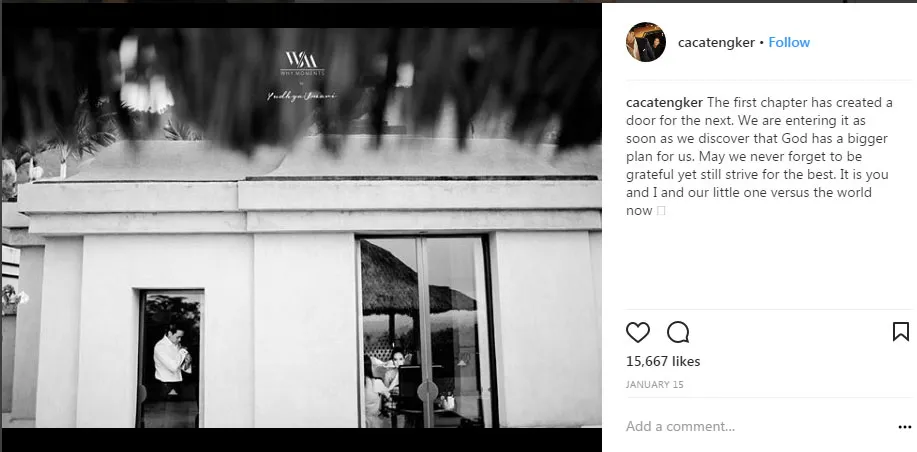 Caca Tengker umumkan kehamilannya. © Instagram/cacatengker