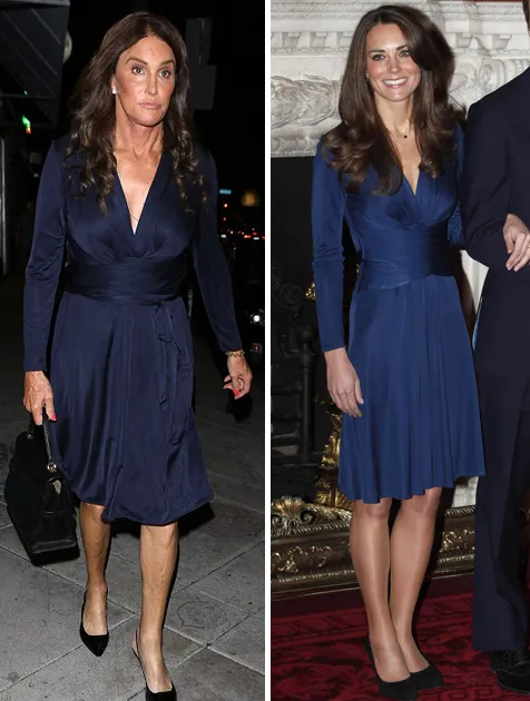 Caitlyn kenakan dress yang sama seperti Kate © Splashnews.com