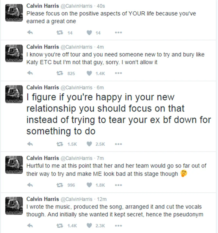 Tweet Calvin untuk Taylor © twitter.com/calvinharris