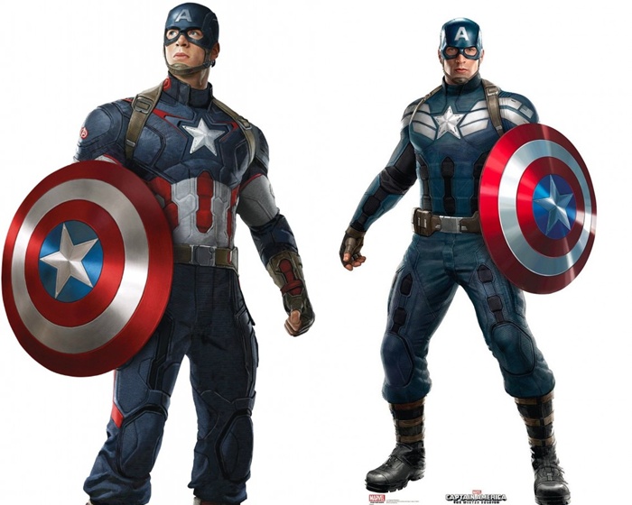 Kostum baru Captain AMerica (kiri). Terlihat kan bedanya dengan yang lama? © Marvel