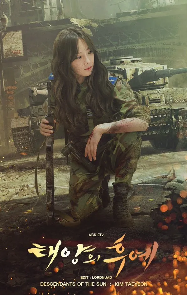 Taeyeon 'ikutan' di Descendants of the Sun © twitter.com/baedal_ss