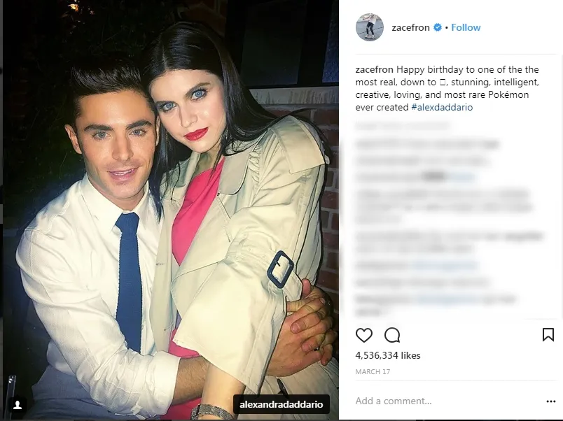 Ucapan selamat ulang tahun Zac yang sangat sweet. © Instagram.com/zacefron