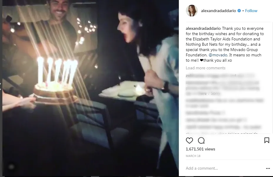 Sosok Zac yang muncul di pesta ulang tahun Alexandra. © Instagram.com/Alexandradaddario