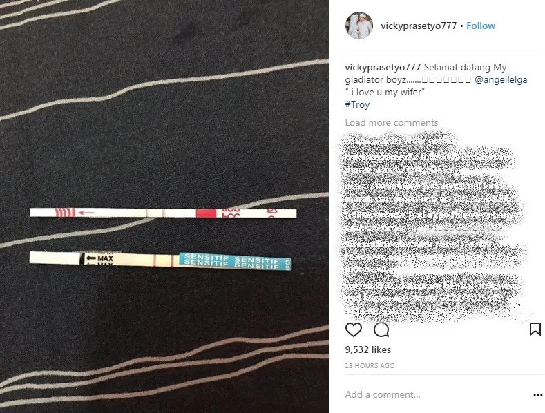 Berita bahagia yang disampaikan Vicky. © instagram.com/vickyprasetyo777