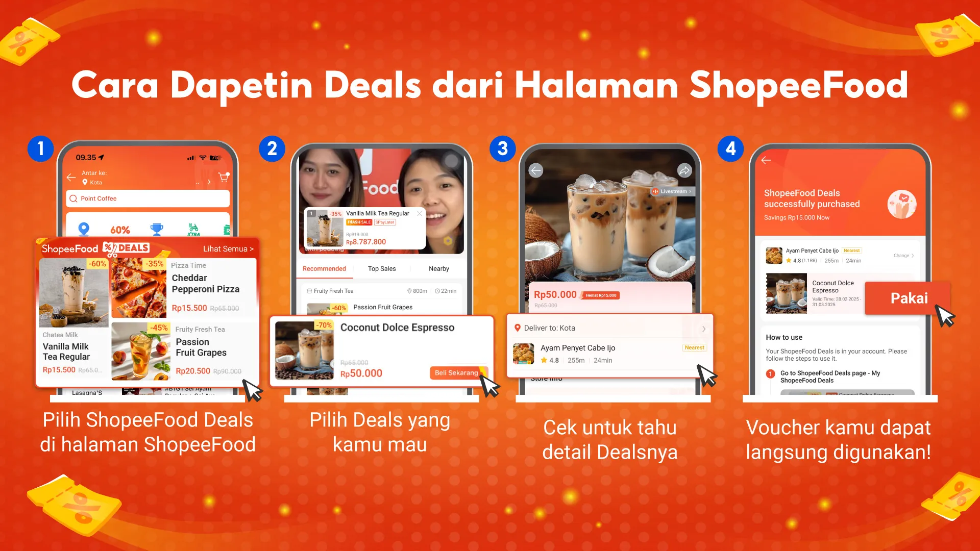 Cara Dapatkan ShopeeFood Deals. (Sumber: Istimewa)