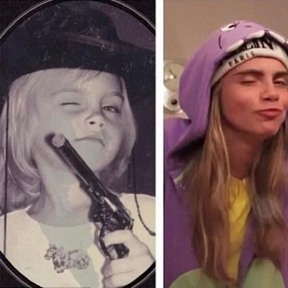 Cara dulu dan kini, tetap menggemaskan! © instagram.com/caradelevingne