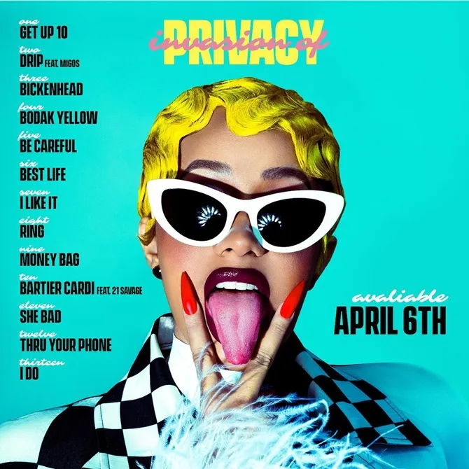 Cardi B rilis album debut INVASION OF PRIVACY (credit : instagram.com/iamcardib)