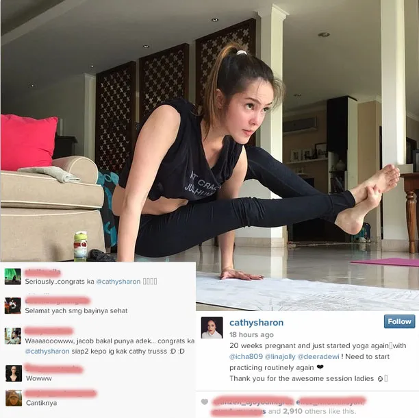 Cathy Sharon yang ternyata kini tengah hamil 20 minggu. ©Instagram/CathySharon