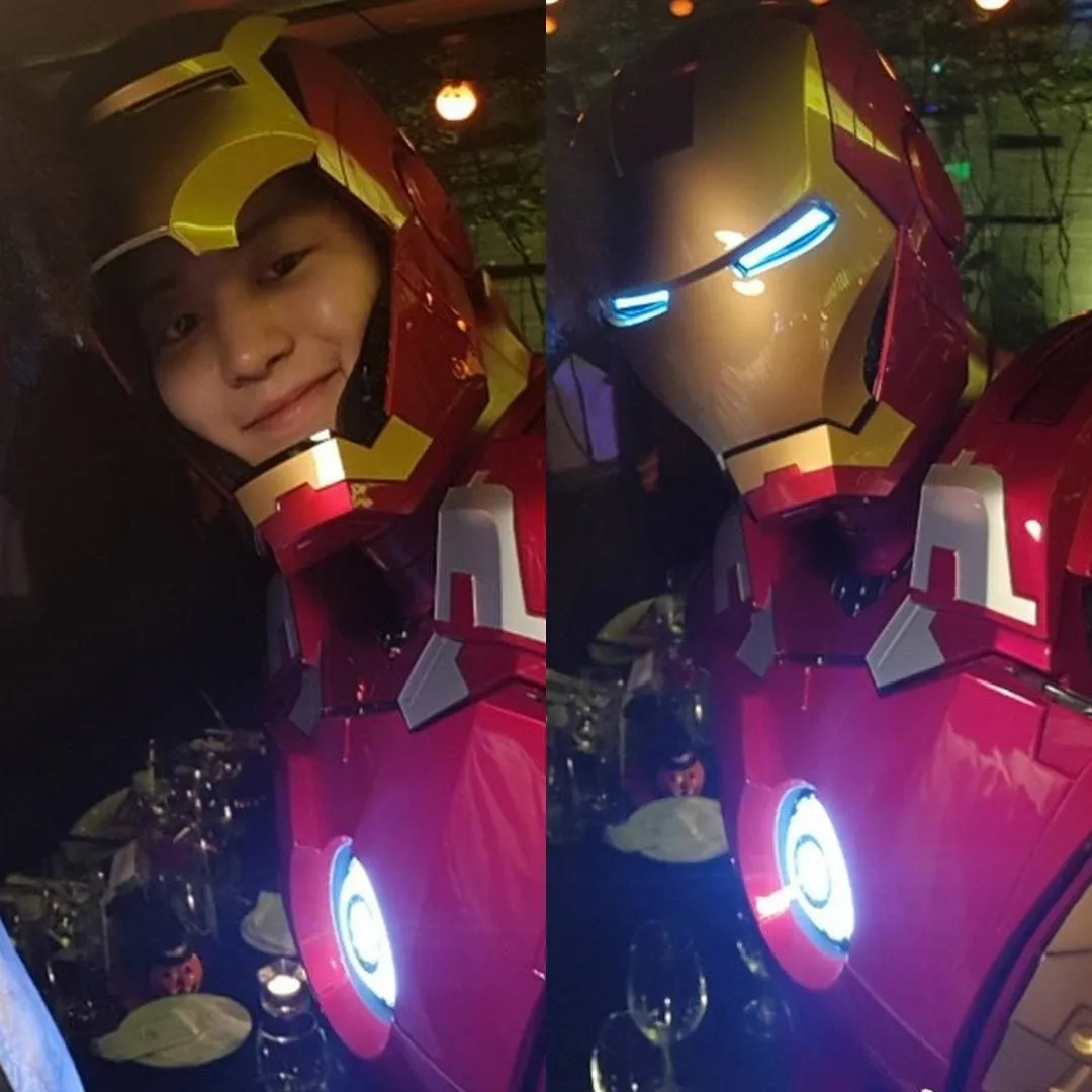 Chanyeol saat pakai kostum Iron Man © Istimewa