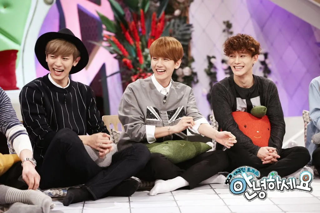 Trio paling rame di EXO. Chanyeol, Baekhyun dan Chen © KBS Hello Counselor