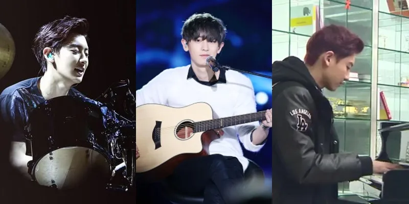 Chanyeol dengan alat-alat musik yang lihai dimainkannya © Istimewa
