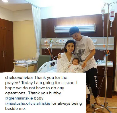 Chelsea Olivia menuliskan berharap tak dioperasi. Instagram/chelseaoliviaa
