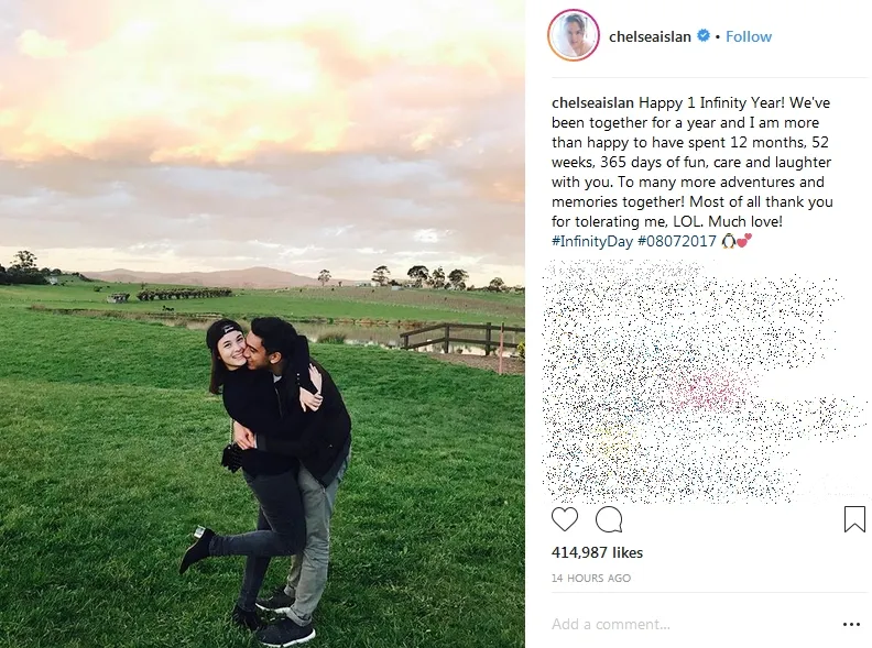 Chelsea rayakan 1st Anniversary dengan Daffa ©instagram/chelseaislan