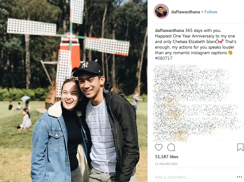 Daffa bahagia karena memiliki Chelsea ©instagram/daffawardhana