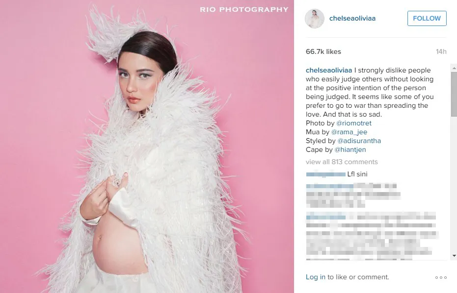 Chelsea 'serang' balik haters © instagram.com/chelseaoliviaa