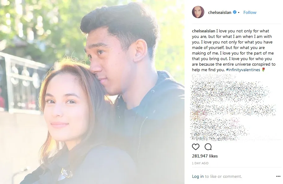 Chelsea Islan tulis kalimat romantis untuk Daffa Wardhana. Credit: via instagram.com/chelseaislan