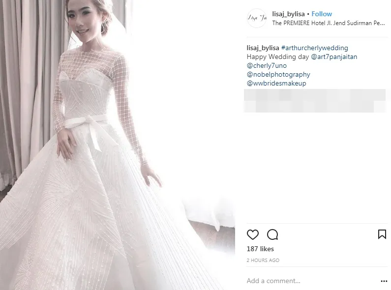 Cherly di hari pernikahannya, cantik! ©instagram/lisaj_bylisa