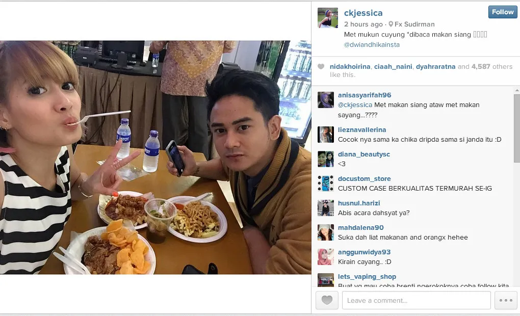 Chika Jessica dan Dwi Andhika kembali dekat. ©instagram/ckjessica