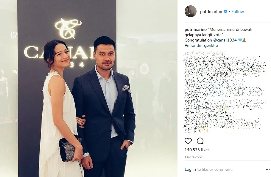 Pasangan stylish! Pesona Chicco dan Putri hadiri event fashion. Credit: via instagram.com/putrimarino
