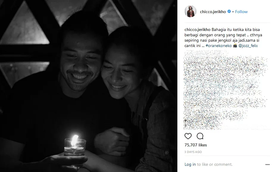 Kalimat manis sekaligus kocak Chicco untuk Marino. Credit: via instagram.com/chicco.jerikho