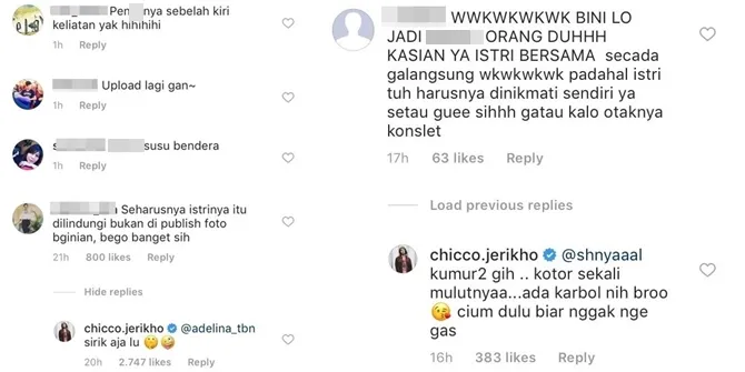 Balasan Chicco terhadap komentar netizen. © Instagram/chicco.jerikho via Hipwee