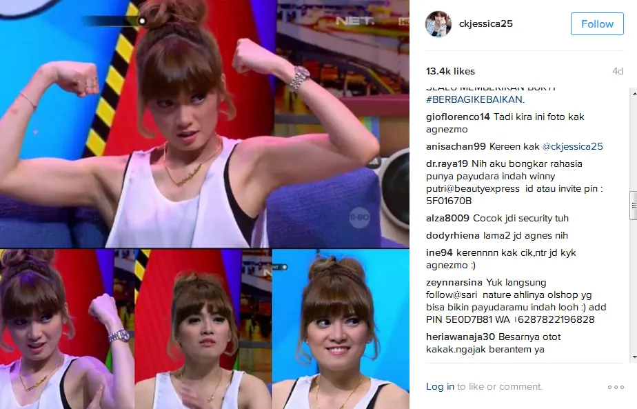 Chika makin berotot, keren atau? © Instagram/ckjessica25